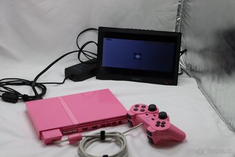 PS2 Slim Pink SCPH-77004 + originál ružový set - 2