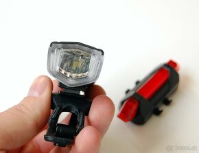LED svetla na bicykel predné + zadné, 7 režimov, micro USB - 2