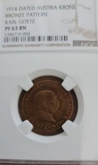 1 koruna 1914 - skúšobna ražba - veľmi vzácna - 2