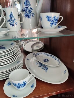 Retro porcelán modrá ruža Bohemia - 2