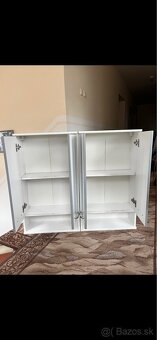 Biela závesná skrinka s úložným priestorom - 2ks - 2
