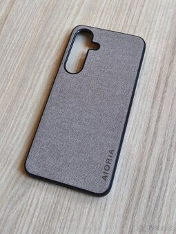 Luxusný slim textilný kryt na Samsung S24 - Šedý látkový NEW - 2