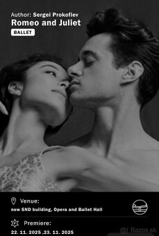 Romeo a Julia PREMIERE (2 tix) GREAT SEATS 22/11/2025 - 2