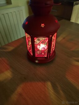 Červená lucerna kovová - 2