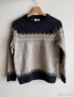 Vlnený sveter Fjallraven Ovik Knit Sweater W Navy - 2