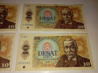 BANKOVKY 10 KČS 1986, VŠECHNY VYDANÉ SÉRIE - 2