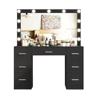 Toaletný stolík Hollywood s LED osvetlením - 2