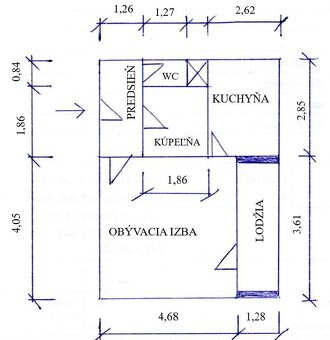 1 izbový INVESTIČNÝ byt, 39m2, lodžia, Havanská-Ťahanovce - 2