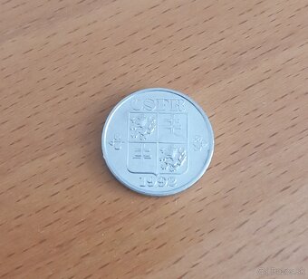 Predám vzácnu mincu 5 hal. 1992 R, UNC, ČSFR - 2