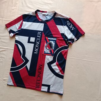 Rare moncler tričko s potlačou s prímesou hodvábu M - 2