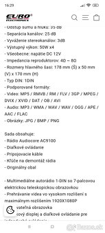 Autorádio LCD7" s vysúvacím dotykovým displejom - 2
