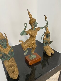 3 THAJSKÉ BRONZOVÉ SOŠKY PRINC RAMA + ANJELI TEPPHANOM - 2