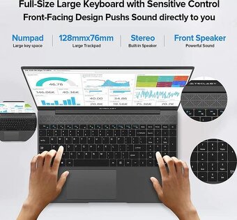 Predám hliníkový 15.6"notebook FullHD IPS 8GB 256 GB SSD - - 2