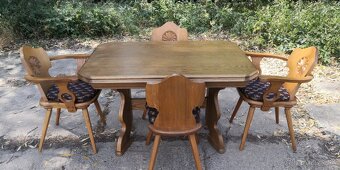 Masivny rozkládací stôl+4stoličky - 2