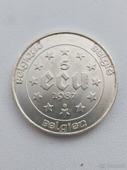 Mince strieborne 5 ECU Belgicko 1987 - 2