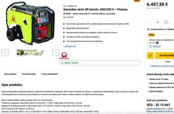 Elektrocentrála Pramac SP 8000 8,8kVA 2023 - 2