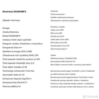 Chladnička s mrazničkou Elektrolux - 2