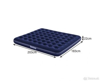 Novy nafukovaci velurovy matrac 203x183x22cm - 2