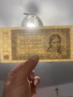 Predam bankovku 1000čsr 1945 perforácia S - 2