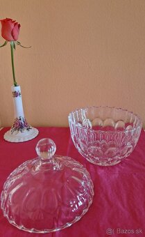 Sklenená dóza s vrchnákom / bonboniéra (V=18 cm) - 2