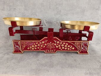 Staré 5kg dvoumiskové váhy EXAKT po renovaci. Puvodni mosazn - 2