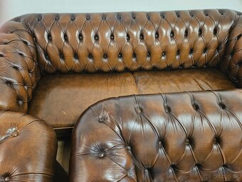 CHESTERFIELD ŠTÝL,KOŽENÁ 3+2+1,NEROZŤAHOVACIA - 2