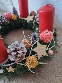 ADVENTNÝ VENČEK ČERVENO PRIRODNÝ - 2