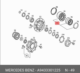 Náboj pred.kolesa MB Actros,Axor - 2