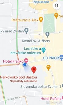 NOVE PARKOVISKO V CENTRE ZVOLENA 1h-1,20euro - 2