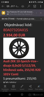Audi ZKK R20, 8J, 5x112 bez pneu. - 2