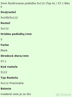 Rozširovacie podložky 5mm 5x110/112 57.1 - 2