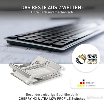 mechanická podsvietená klávesnica CHERRY KW X ULP DE layout - 2