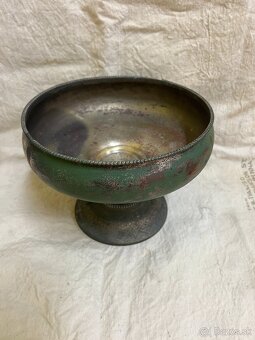 Postriebrená secesná misa na nohe, Pavel Renner BB - 2