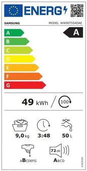 Parná pracka SAMSUNG WW90T554DAE/S7 - 2