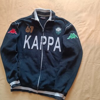 Vintage Kappa čierna mikina na zips retro XL - 2