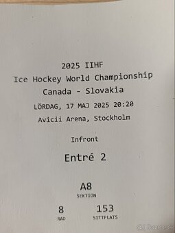 Vstupenky MS hokej - Slovensko vs Kanada - 2