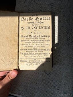 stará kniha z roku 1731 náboženské dielo František Saleský - 2
