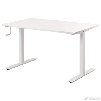 Ikea Skarsta - stôl, nastaviteľná výška, biela, 120x70 cm - 2