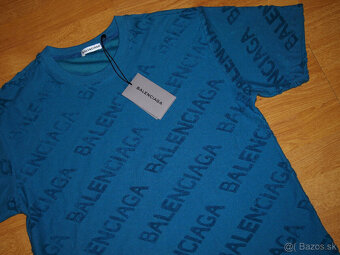 Balenciaga pánske tričko petrolejové - 2