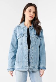 Oversize predlzena riflova bunda Hollister L/XL - 2