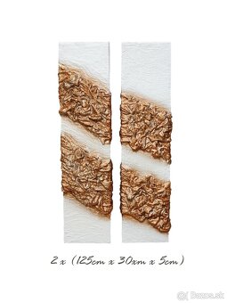 Handmade dvojobraz - bielozlatá farba 125cm x 60 cm x cm - 2