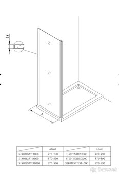Bočná zástera k sprchovaciemu kútu 90 cm - 2