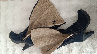 Vysoké zimné čižmy topánky po kolena 37 zateplené - 2