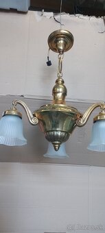 Mosadzný luster trojramený - 2