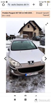Predám Peugeot 407 Sw - 2