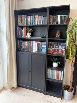 Set knižníc IKEA BILLY + OXBERG dvierka – výborný stav - 2
