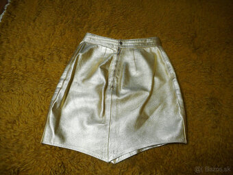 dievčenská zlatá koženková suknička 134-140cm - 2