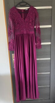 Fialové spoločenské šaty 36/S - 2