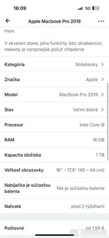 Apple Macbook Pro 2019 - 2