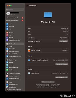 💻 Apple MacBook Air M2 15" (2023) – TOP stav - 2